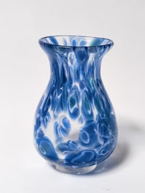 Vintage Murano Italy Blue Art Glass Vase
