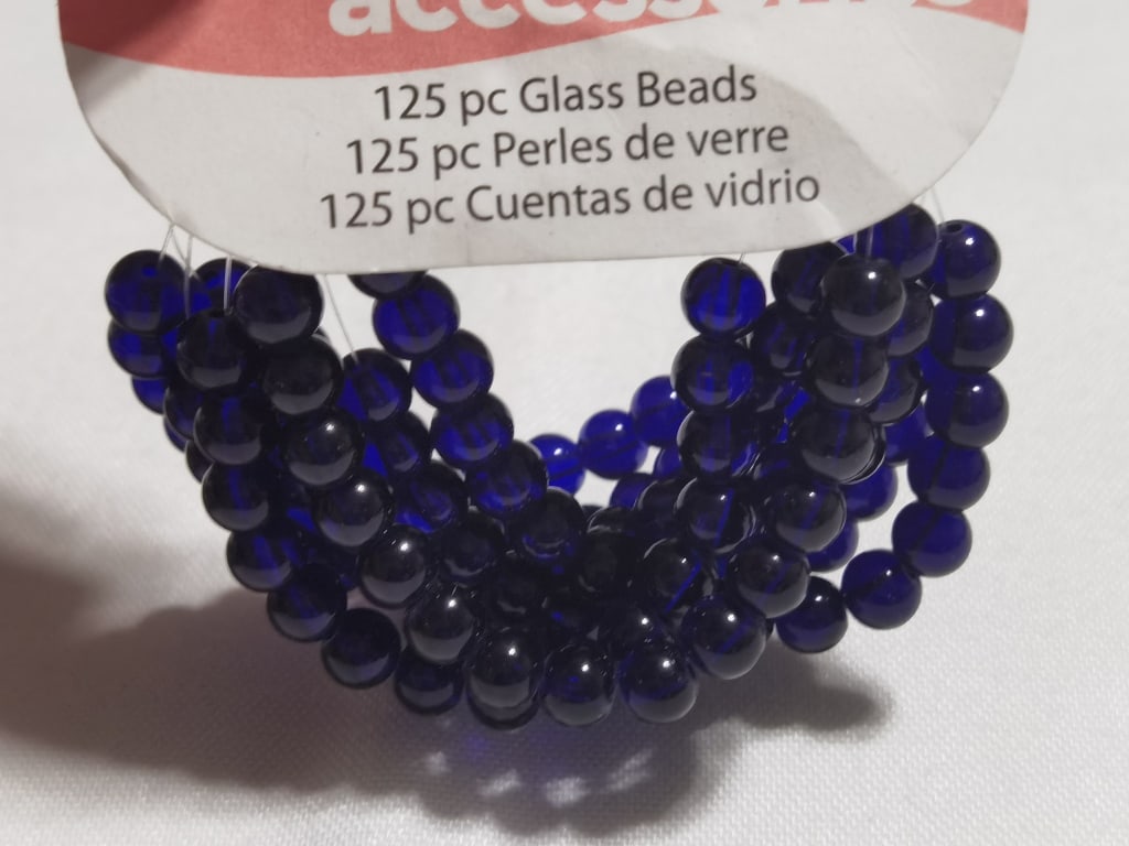 Group of Cobalt Blue Glass Beads: Group of Cobalt Blue Glass Beads