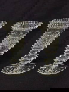Pr. of Perar Clear Crystal Candlesticks: Pr. of Perar Clear Crystal Candlesticks, 4.75in