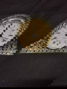 Clear Crystal Quartz Table Clock: Clear Crystal Quartz Table Clock, 3in by 5in