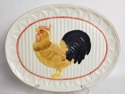 Vintage Ceramica de Guerravaca Ceramic Turkey Plat: Vintage Ceramica de Guerravaca Ceramic Turkey Platter, 16.75in