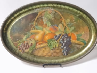 Vintage Fruit Basket Serving Tray