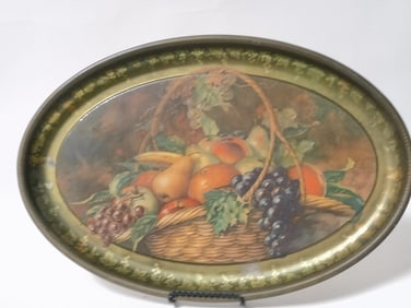 Vintage Fruit Basket Serving Tray