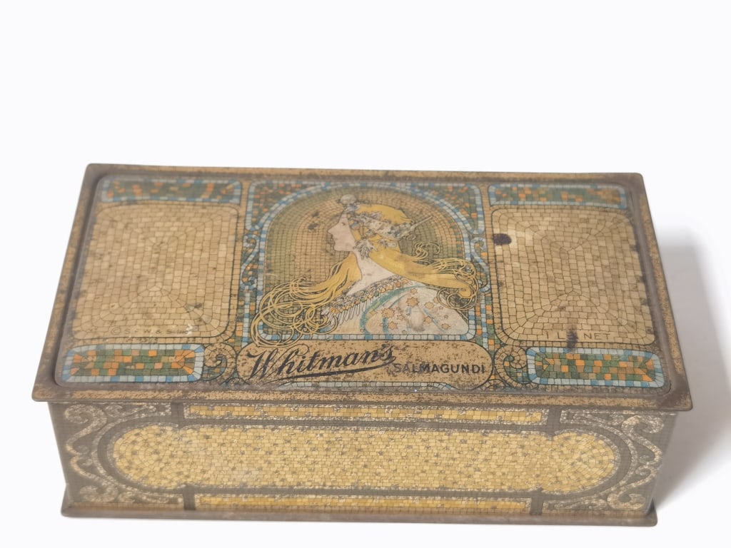 Vintage Whitman's Salmagundi Tin Box: Vintage Whitman's Salmagundi Tin Box, 2.5in by 7.5in