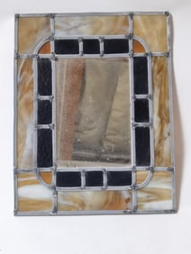 Hand Crafted Amber Stained Glass Mirror