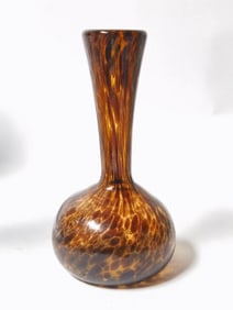 Vintage Turtoise Shell Glass Vase