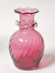 Vintage Pilgram Cranberry Glass Art Glass Vase