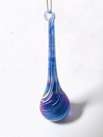 Vintage Iridescent Swirl Teardrop Glass Ornament
