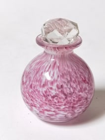 Vintage Speckle Pink Art Glass Perfume Bottle