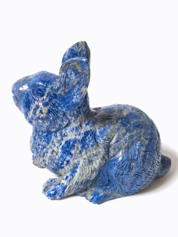 Lapis Lazuli Carved Rabbit: Lapis Lazuli Carved Rabbit, 3.75in by 4.5in