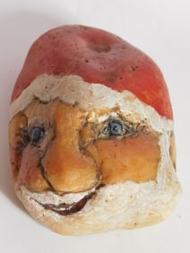 Vintage Ann Willis Ratray Hand Painted Face Rock