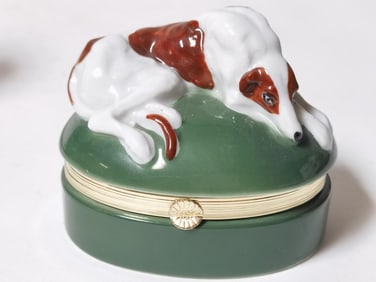 Vintage Robinsons Jack Russell Terrier Trinket Box