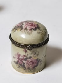 Vintage Porcelain Floral Trinket Box
