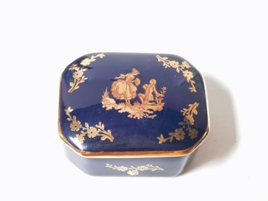 Vintage FM Limoges France Porcelain Box