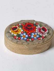 Vintage Italian Micro Mosaic Trinket Box
