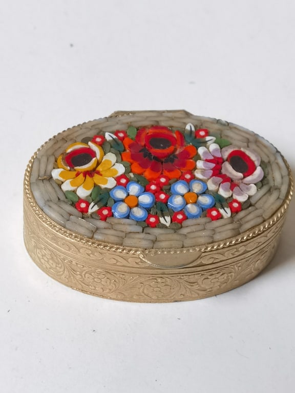 Vintage Italian Micro Mosaic Trinket Box (1 of 5)