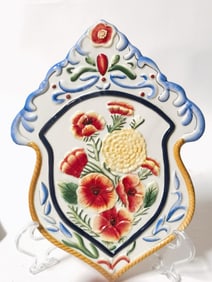 Vintage Italian Porcelain Hand Painted Wall Plaque