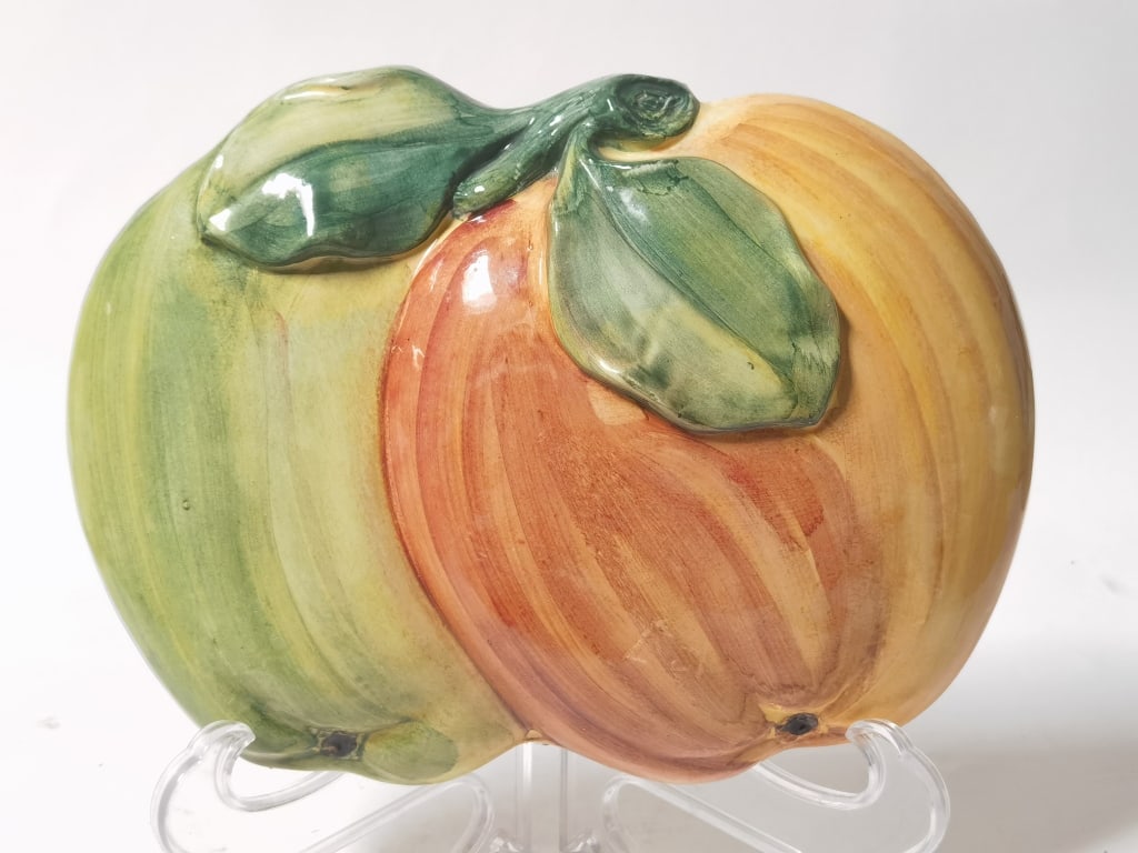 Vintage Italian Porcelain Hand Painted Apples Wall (1 of 2)