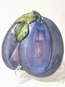 Vintage Italian Porcelain Hand Painted Eggplant Wa