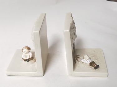 Pr. of 1976 Fitz & Floyd Porcelain Reading Girl Bo
