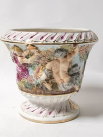 Vintage Capodimonte Italy Porcelain Vase