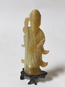 Qing Chinese Jade Carved Shoulao