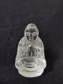 Vintage Chinese Rock Crystal Carved Buddha