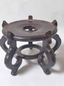 Vintage Chinese Wood Carved Jardiniere Stand
