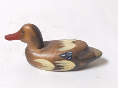 Vintage Wood Carved Duck