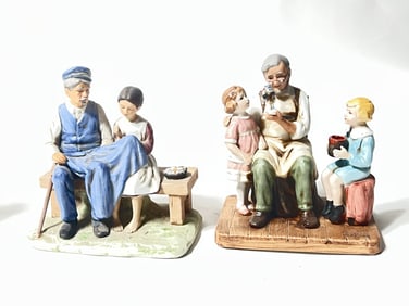 (2) Vintage Norman Rockwell Porcelain Figurines