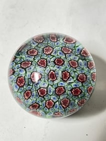 Vintage Murano Italy Millefiori Glass Paperweight