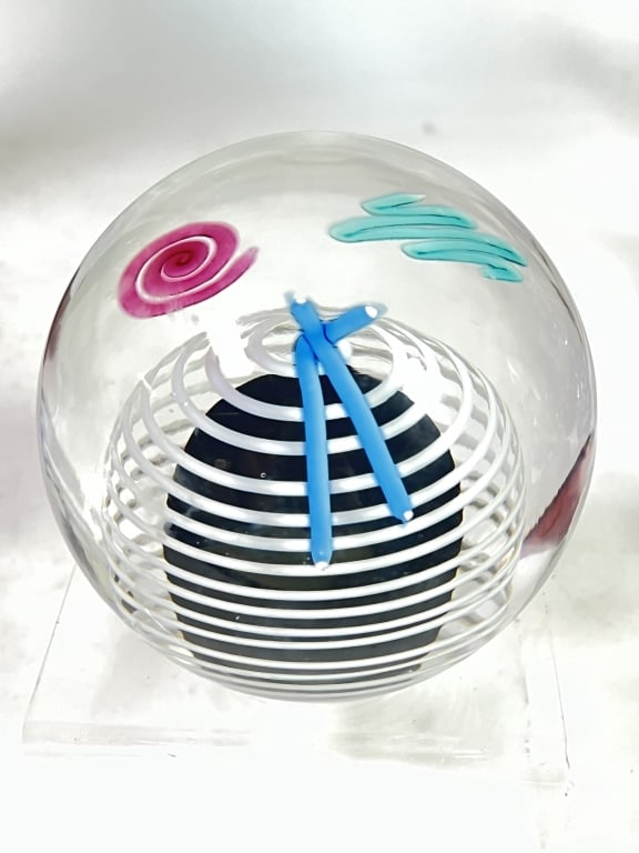 1989 Kerry Feldman Fineline Studios Art Glass Pape (1 of 5)