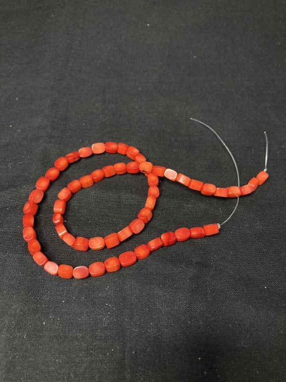 Group of Red Coral Beads: Group of Red Coral Beads