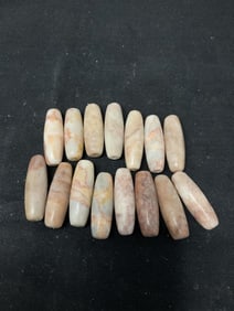 Group of Marble Tube Beads