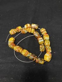 Group of Millefiori Glass Beads