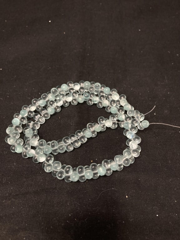 Group of Aqua Glass Beads: Group of Aqua Glass Beads