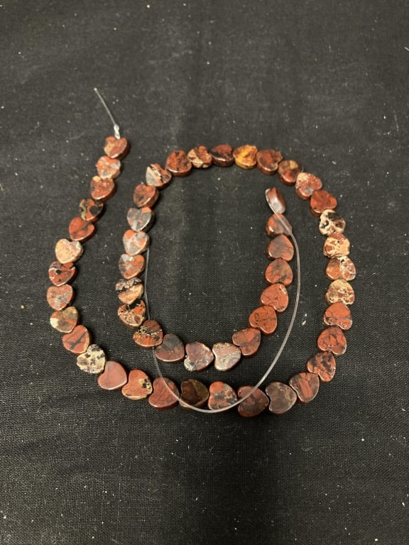 Group of Stone Heart Beads: Group of Stone Heart Beads