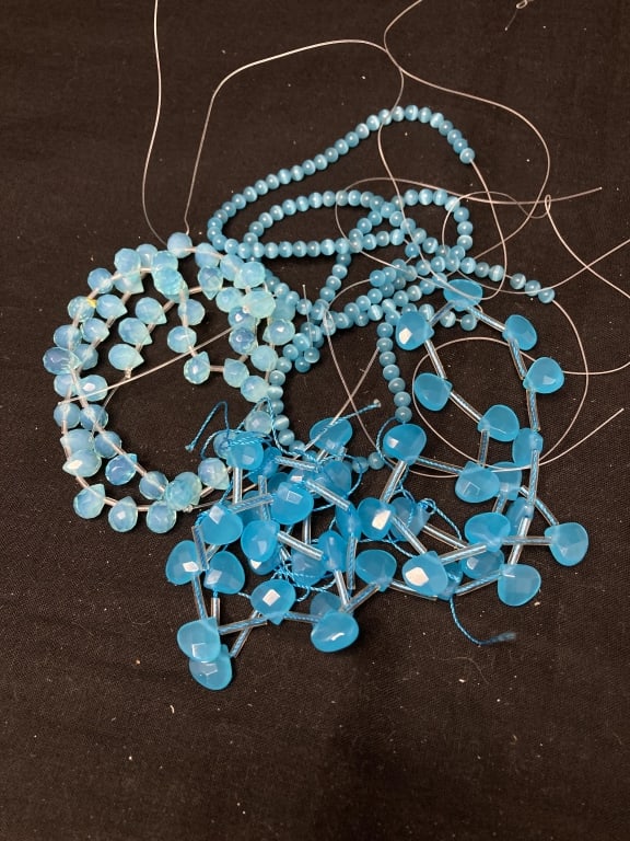Group of Blue Costume Beads: Group of Blue Costume Beads