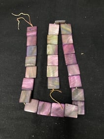 Group of Purple Mother-of-Pearl Square Flat Beads