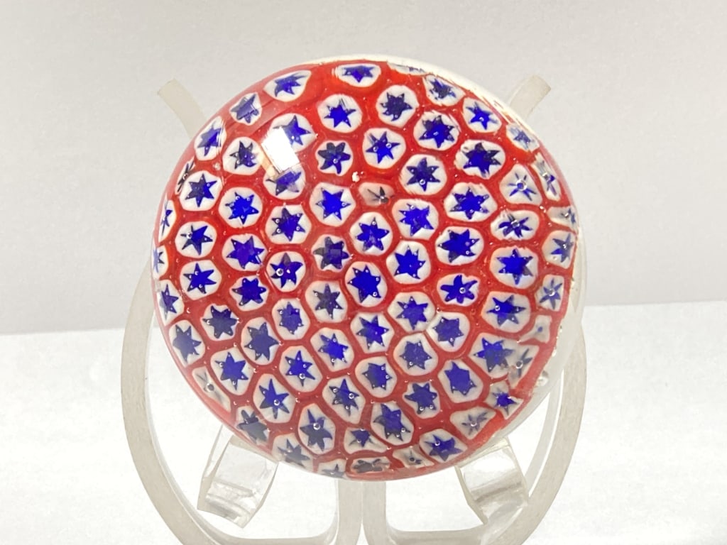 Vintage Murano Style Millefiori Glass Paperweight (1 of 3)