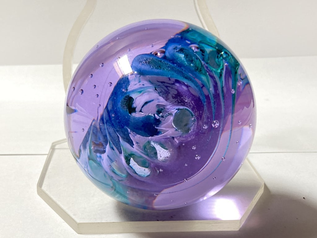 Caithness Scotland MX4739 "Wavecrest" Glass Paperw: Caithness Scotland MX4739 "Wavecrest" Glass Paperweight, 2 7/8in by 3 1/8in