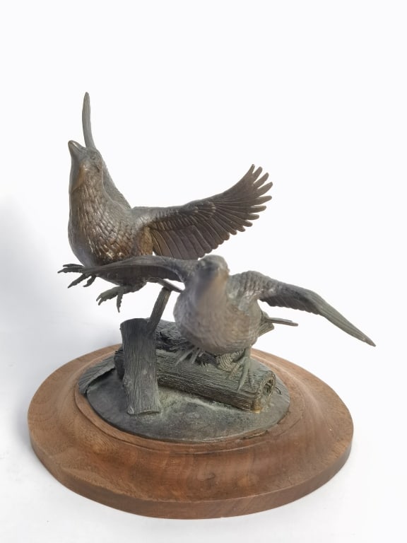 Limited Ed. Stan Bentall Bronze Pheasants Sculptur: Limited Ed. Stan Bentall Bronze Pheasants Sculpture, 8/500, 7in by 8.25in