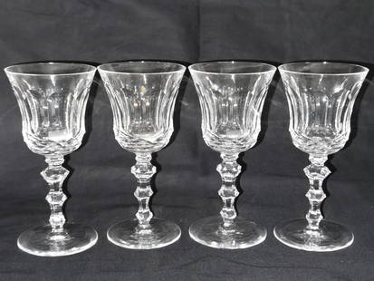 (4) Waterford Crystal Wine Glasses: (4) Waterford Crystal Wine Glasses, 6.5in