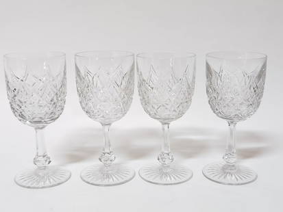 (4) Baccarat France Crystal "Colbert" Wine Glasses: (4) Baccarat France Crystal "Colbert" Wine Glasses, 7.25in