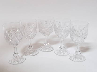 (5) Baccarat France Crystal "Colbert" Wine Glasses: (5) Baccarat France Crystal "Colbert" Wine Glasses, 6in