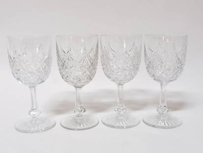(4) Baccarat France Crystal "Colbert" Wine Glasses: (4) Baccarat France Crystal "Colbert" Wine Glasses, 7.25in
