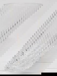 Val. St. Lambert Crystal Vase: Val. St. Lambert Crystal Vase, 7.75in