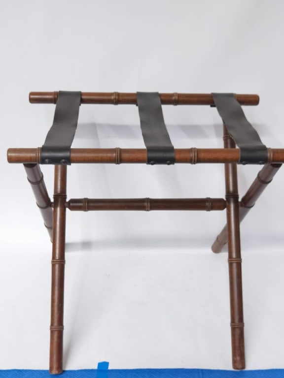 Vintage Faux Bamboo Folding Luggage Rack (1 of 4)