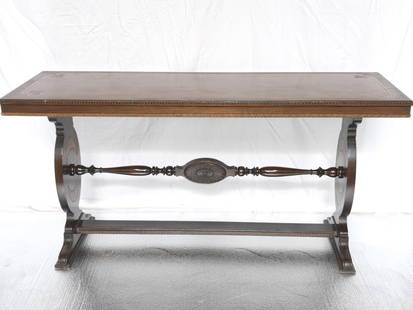 Antique Italian Renaissance Revival Wood Altar Tab: Antique Italian Renaissance Revival Wood Altar Table, 29in by 60in by 20in