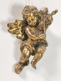 Vintage italian Gilt Wood Carved Cherub